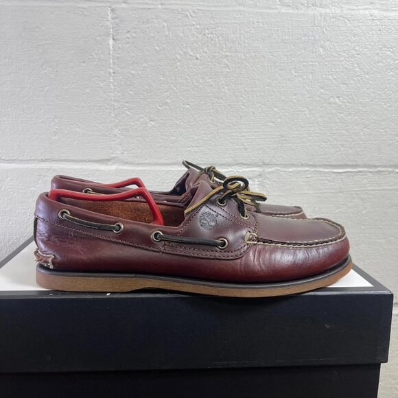 Timberland Boat Shoe Moccasin 25077 Brown Leather 2 Eye Slip On Men's 10.5 US - Picture 3 of 13